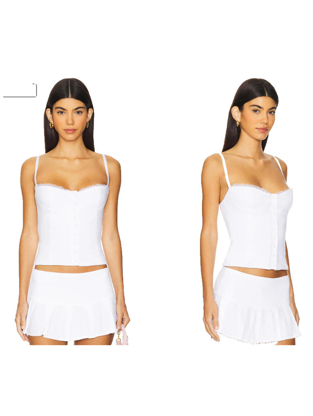 Bella Venice x REVOLVE Caity Corset cropped top white size S NWT $148 msrp